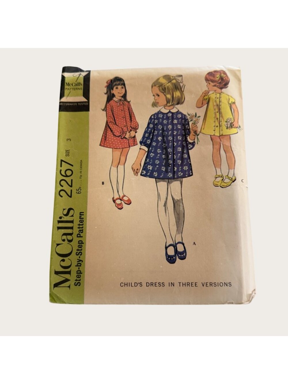 Vintage 1970s McCalls Sewing Pattern 2267 Girls Dress Size 3 Uncut